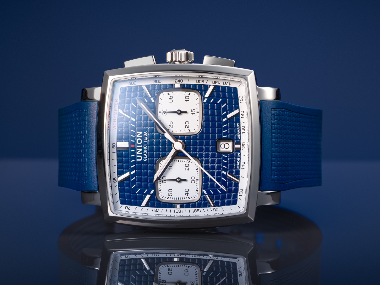 Union Glashütte Averin Chronograph Automatik Edelstahl 41mm blau