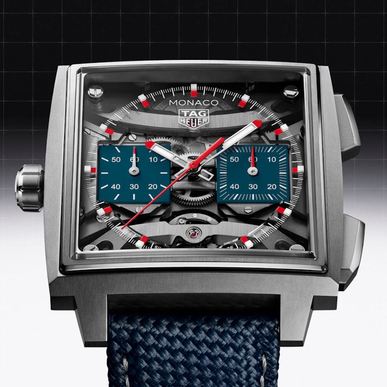 TAG Heuer Monaco Evergraph Automatik Titan 40mm skelettiertes Zifferblatt