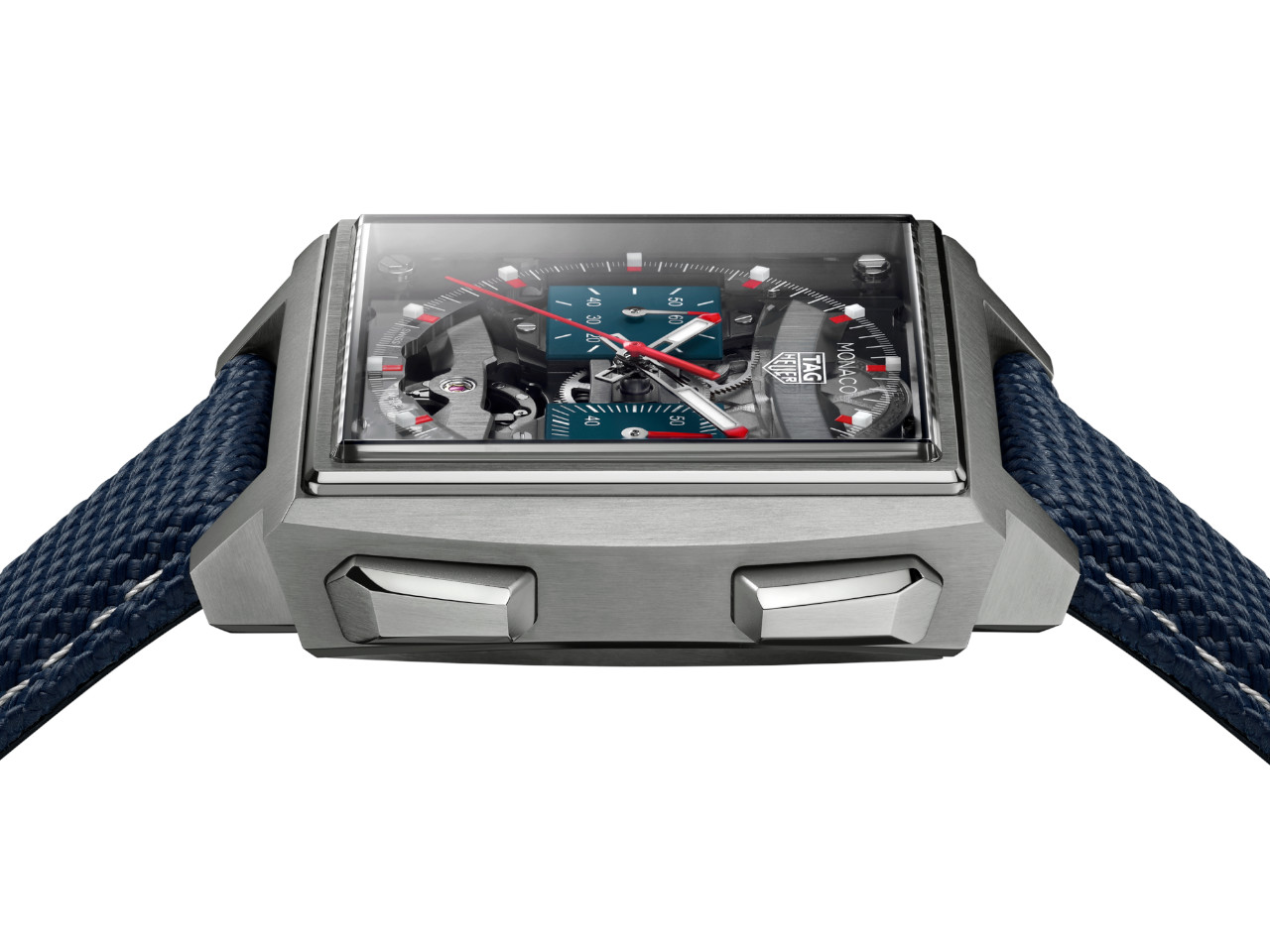 TAG Heuer Monaco Evergraph Automatik Titan 40mm blaues Kautschukband