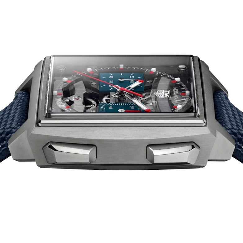 TAG Heuer Monaco Evergraph Automatik Titan 40mm blaues Kautschukband