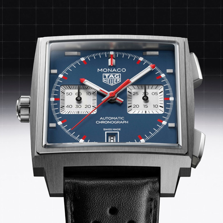 TAG Heuer Monaco Chronograph Automatik Titan 39mm blaues Zifferblatt