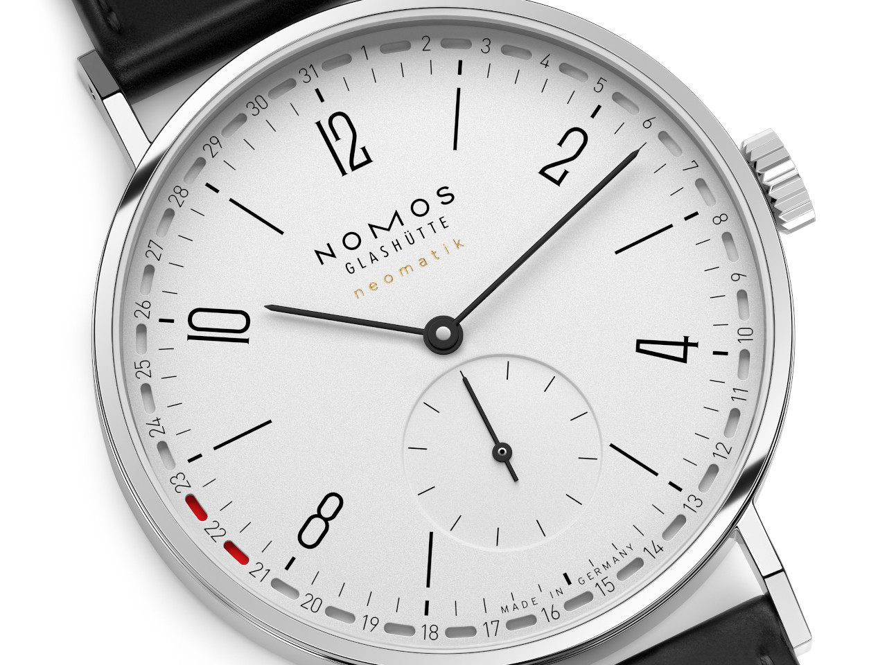Nomos Glashütte Tangente neomatik 38 Update Automatik Edelstahl 38mm weißes Zifferblatt