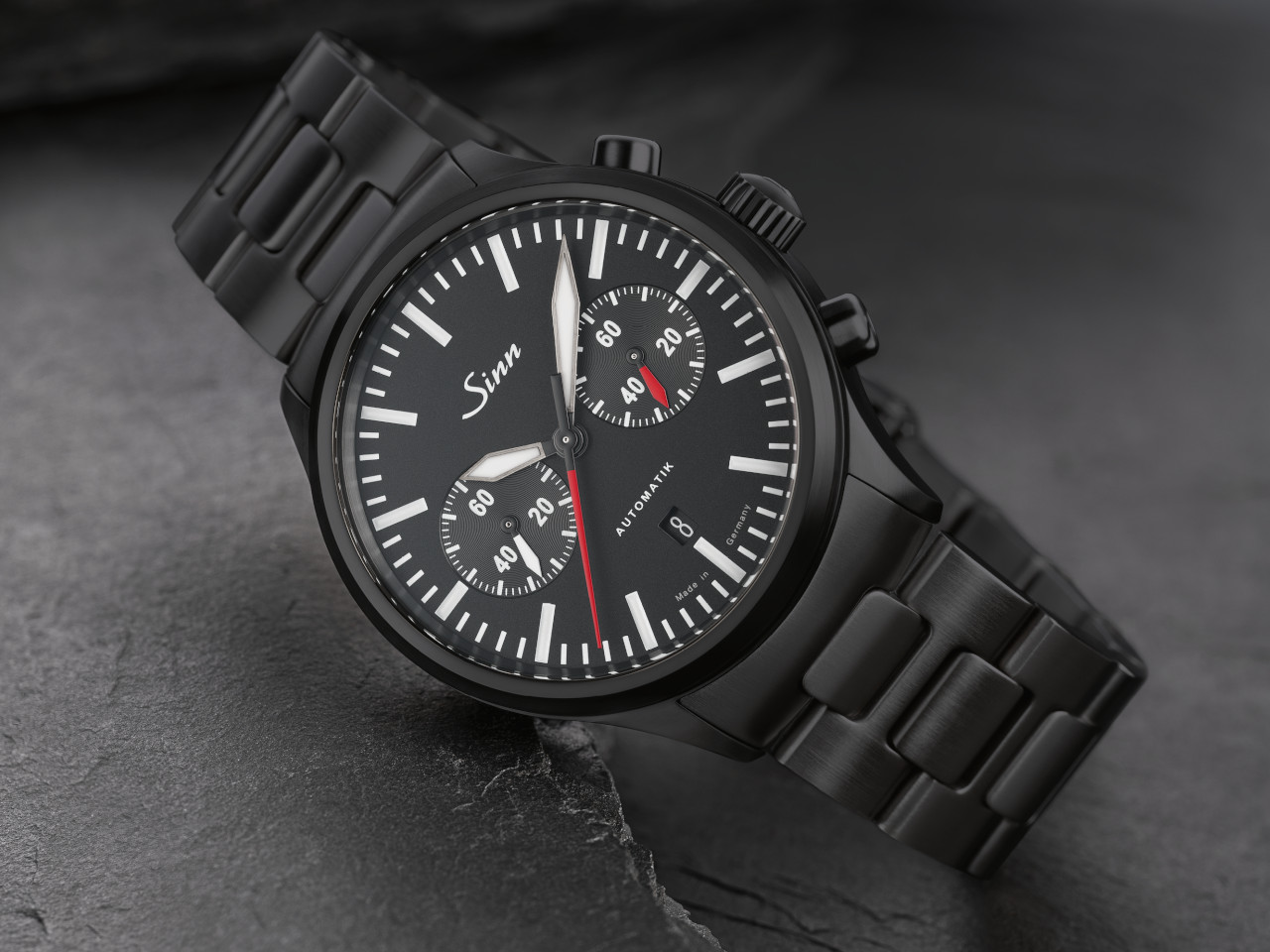 Sinn Spezialuhren 936 S Chronograph Automatik Edelstahl Schwarz-DLC 43mm limitiert