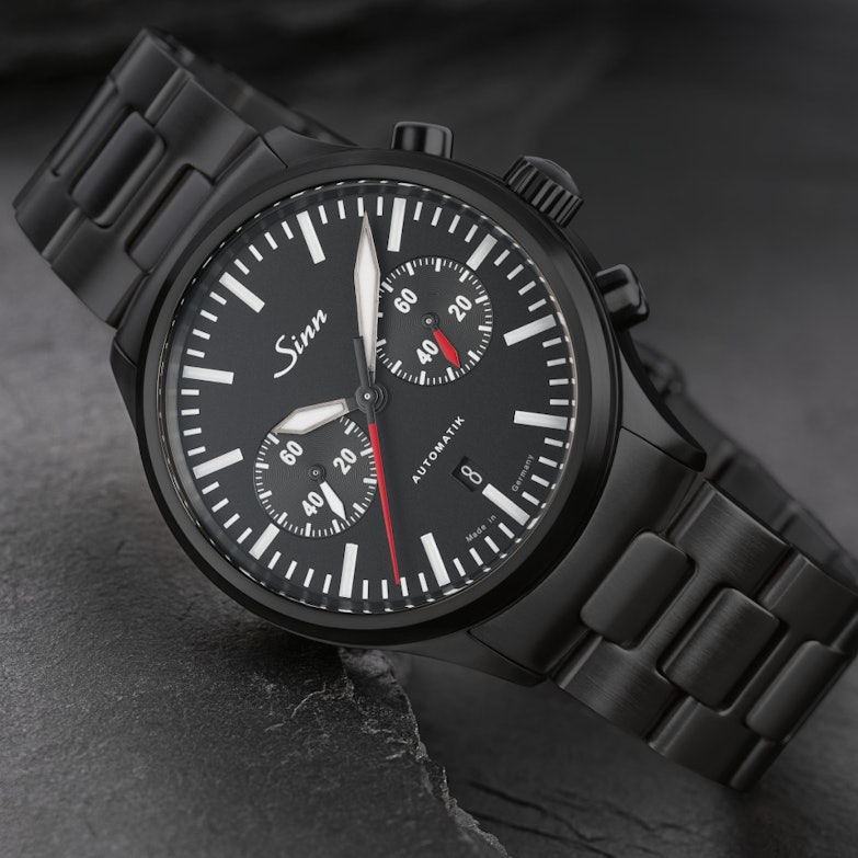 Sinn Spezialuhren 936 S Chronograph Automatik Edelstahl Schwarz-DLC 43mm limitiert