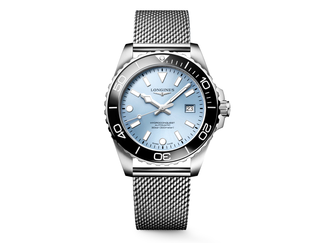 Longines HydroConquest Automatik Edelstahl 42mm blaues Zifferblatt Metallband