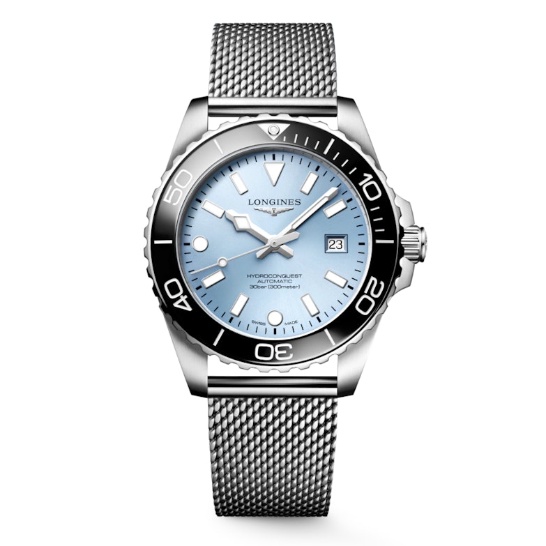 Longines HydroConquest Automatik Edelstahl 42mm blaues Zifferblatt Metallband