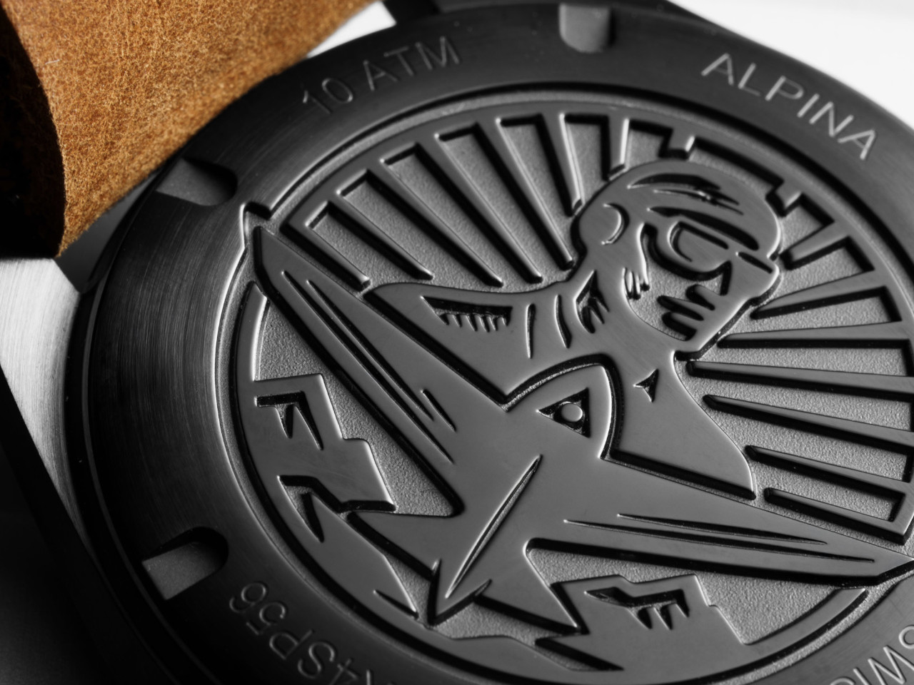 Alpina Startimer Pilot Automatik Edelstahl Schwarz-PVD 40mm Gehäuseboden