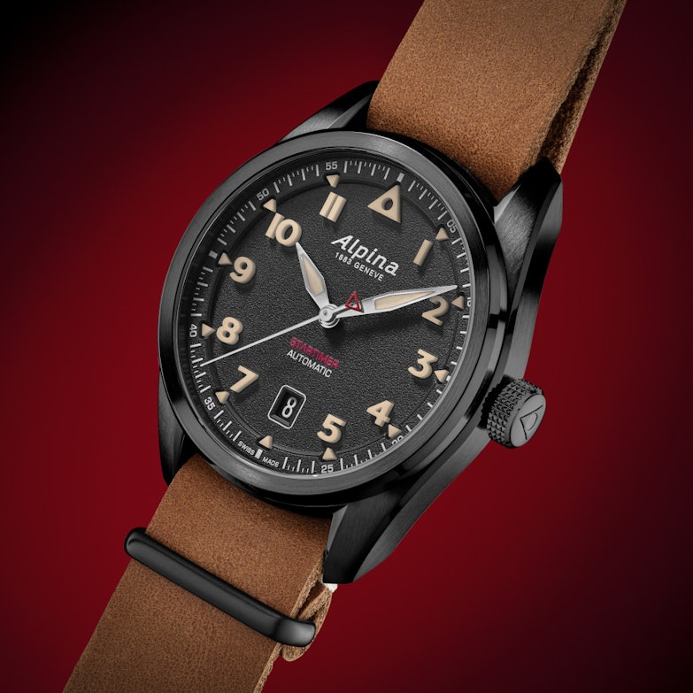 Alpina Startimer Pilot Automatik Edelstahl Schwarz-PVD