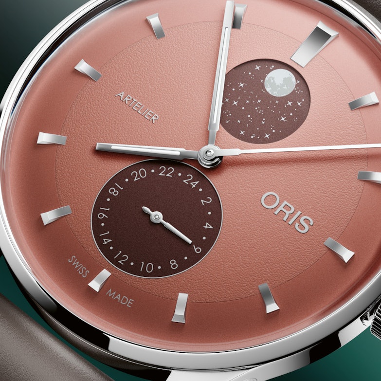 Oris Artelier Complication Automatik Edelstahl 39,5mm braunes Zifferblatt braunes Lederband