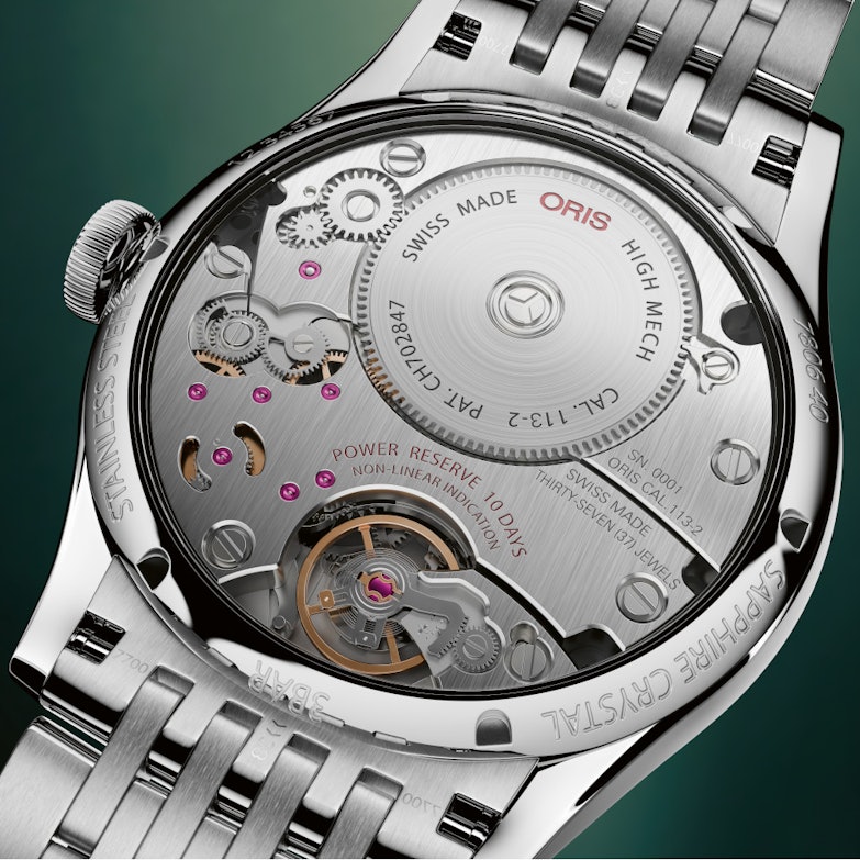 Oris Artelier Calibre 113 Handaufzug Edelstahl 43mm Gehäuseboden