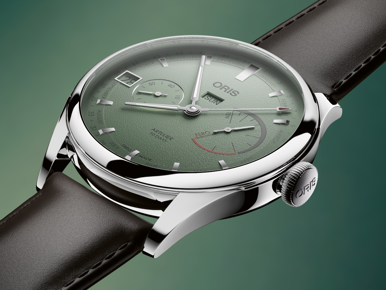 Oris Artelier Calibre 113 Handaufzug Edelstahl 43mm grünes Zifferblatt