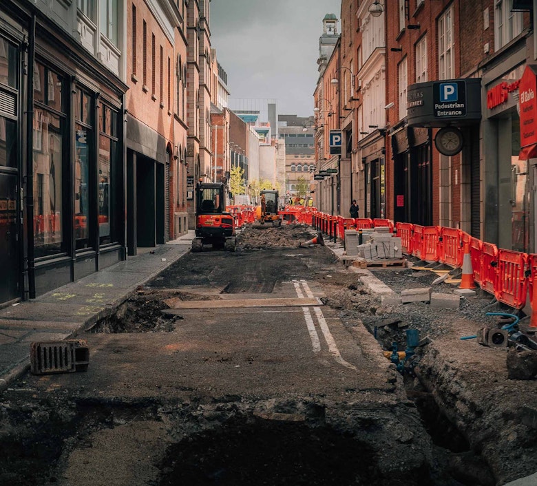 Digger in Street