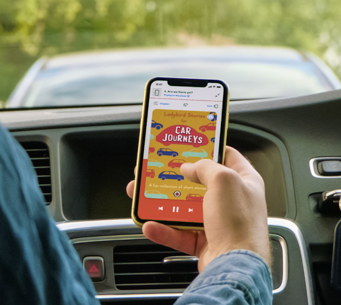 Yoto app being used to play the Car Journeys card