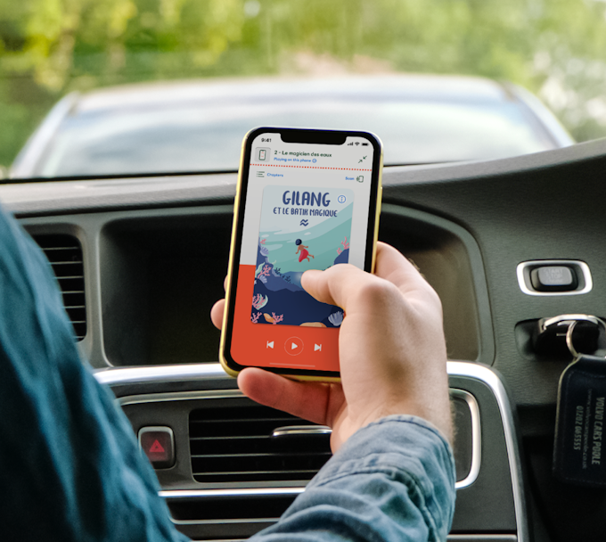 Yoto app being used in Car Play journey