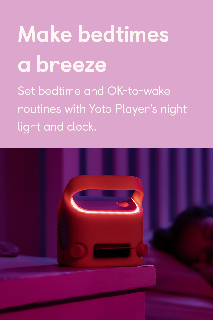 Yoto Player flipped over to show OK-to-wake night light