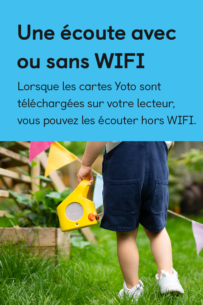 Lorsque les cartes Yoto son téléchargées sur votre lecteur, vous pouves les évouter hors WIFI.