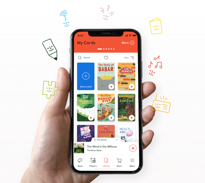 a phone showing the yoto app