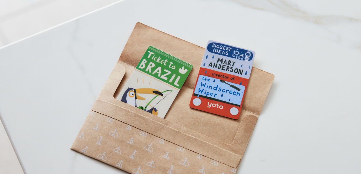 yoto cards in an envelope