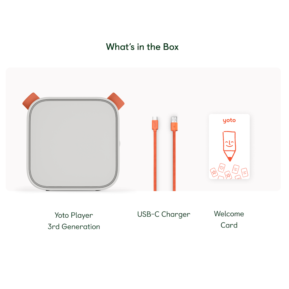 Yoto Player 3rd Gen - What's in the box