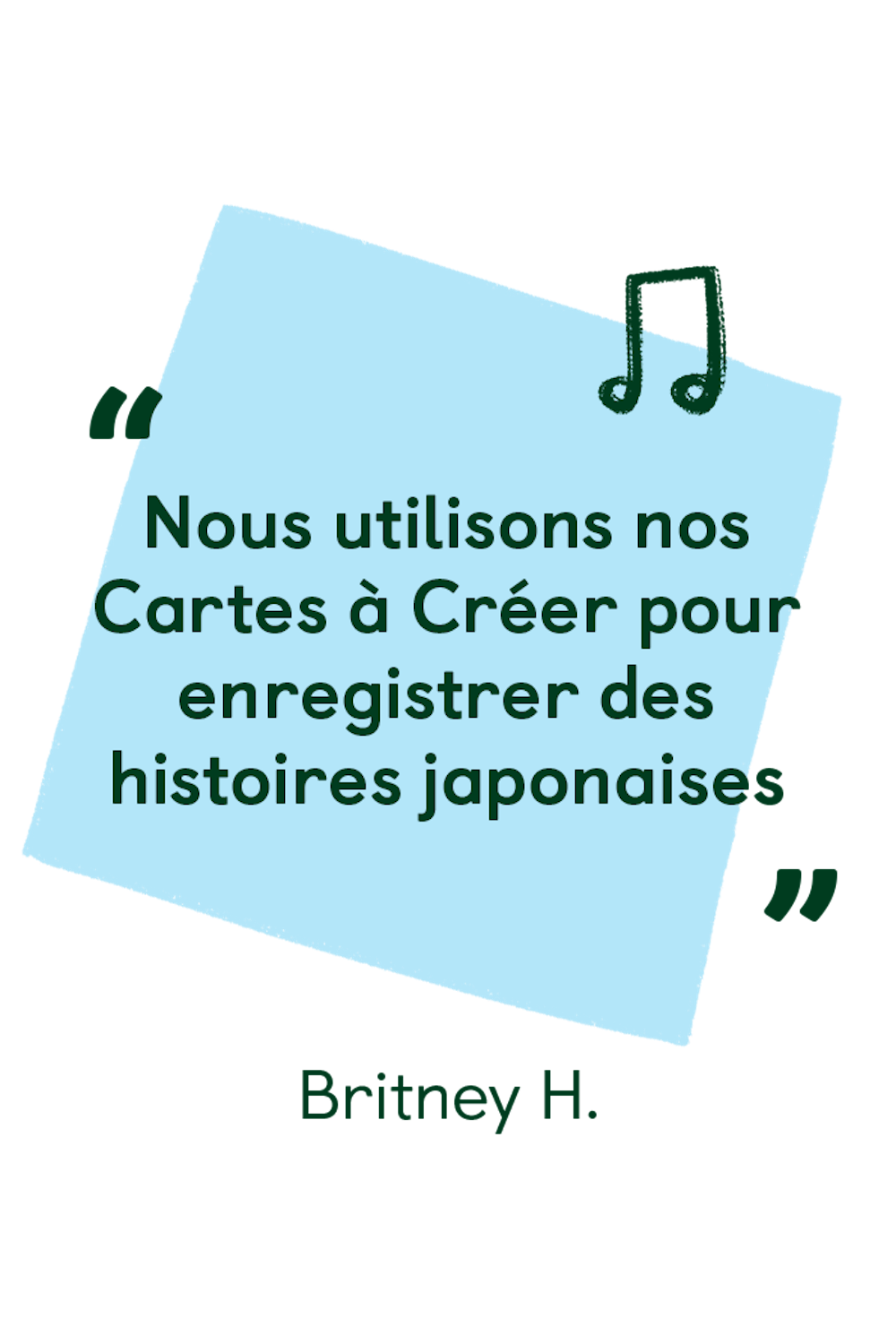 Nous utilisons nos Cartes à créer pour enregistrer des histoires japonaises