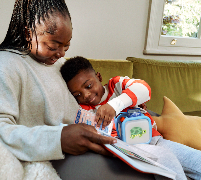 Mother and child play with Player and adventure jacket