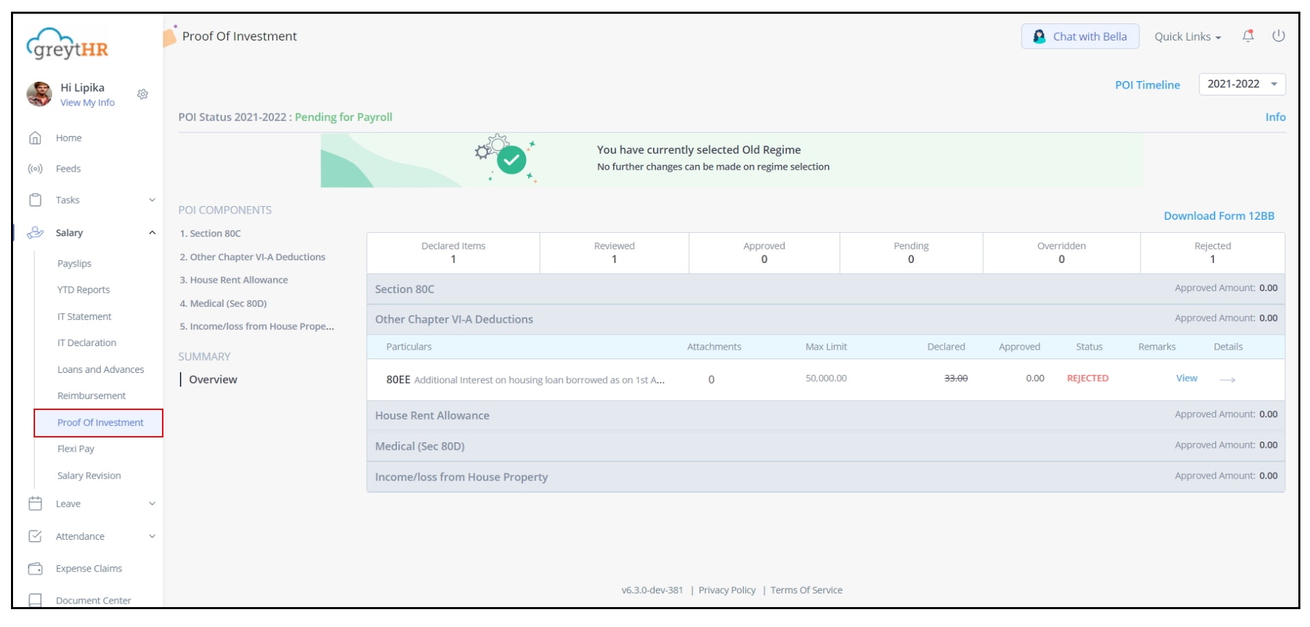 Upload documents and submit proof of investments