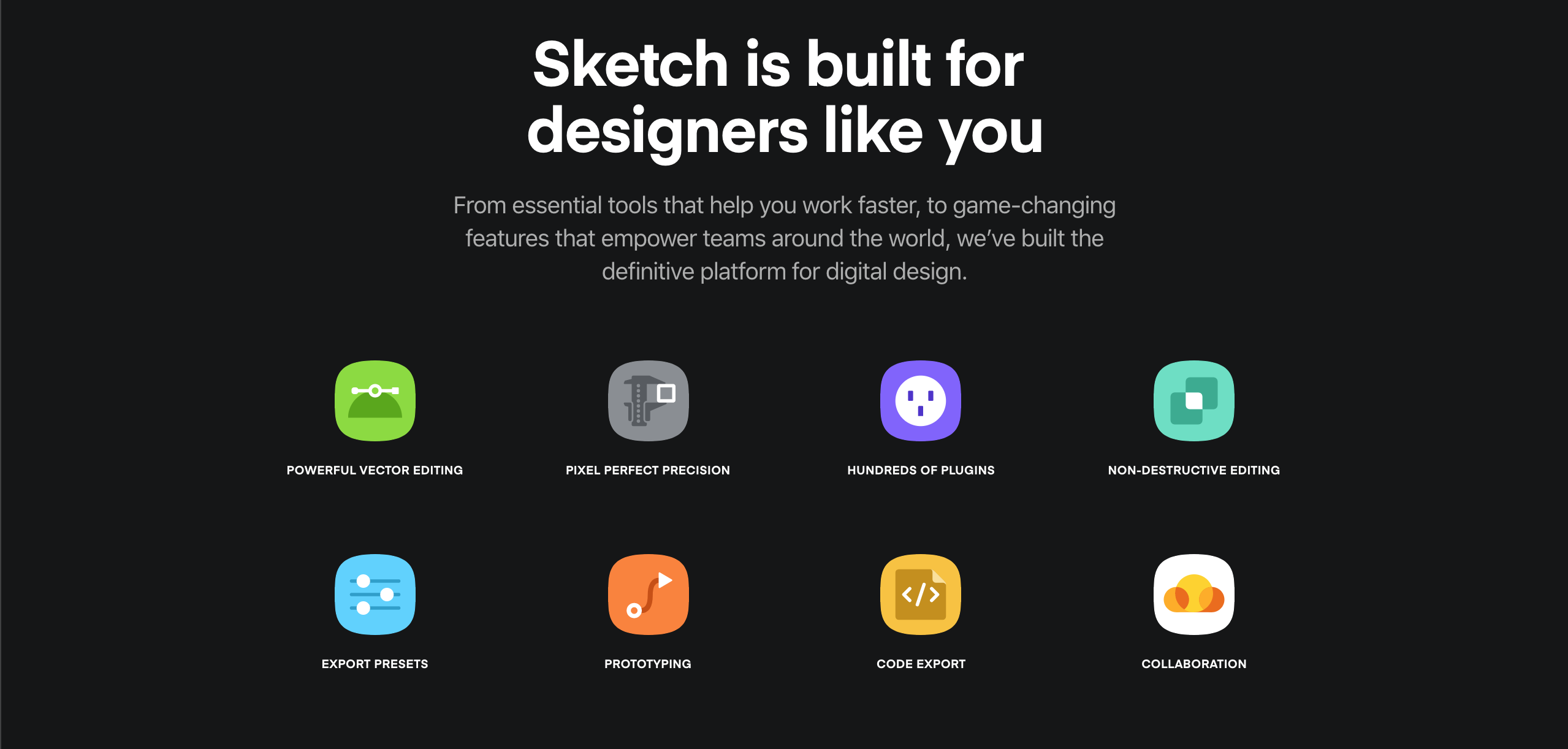 Sketch App main page