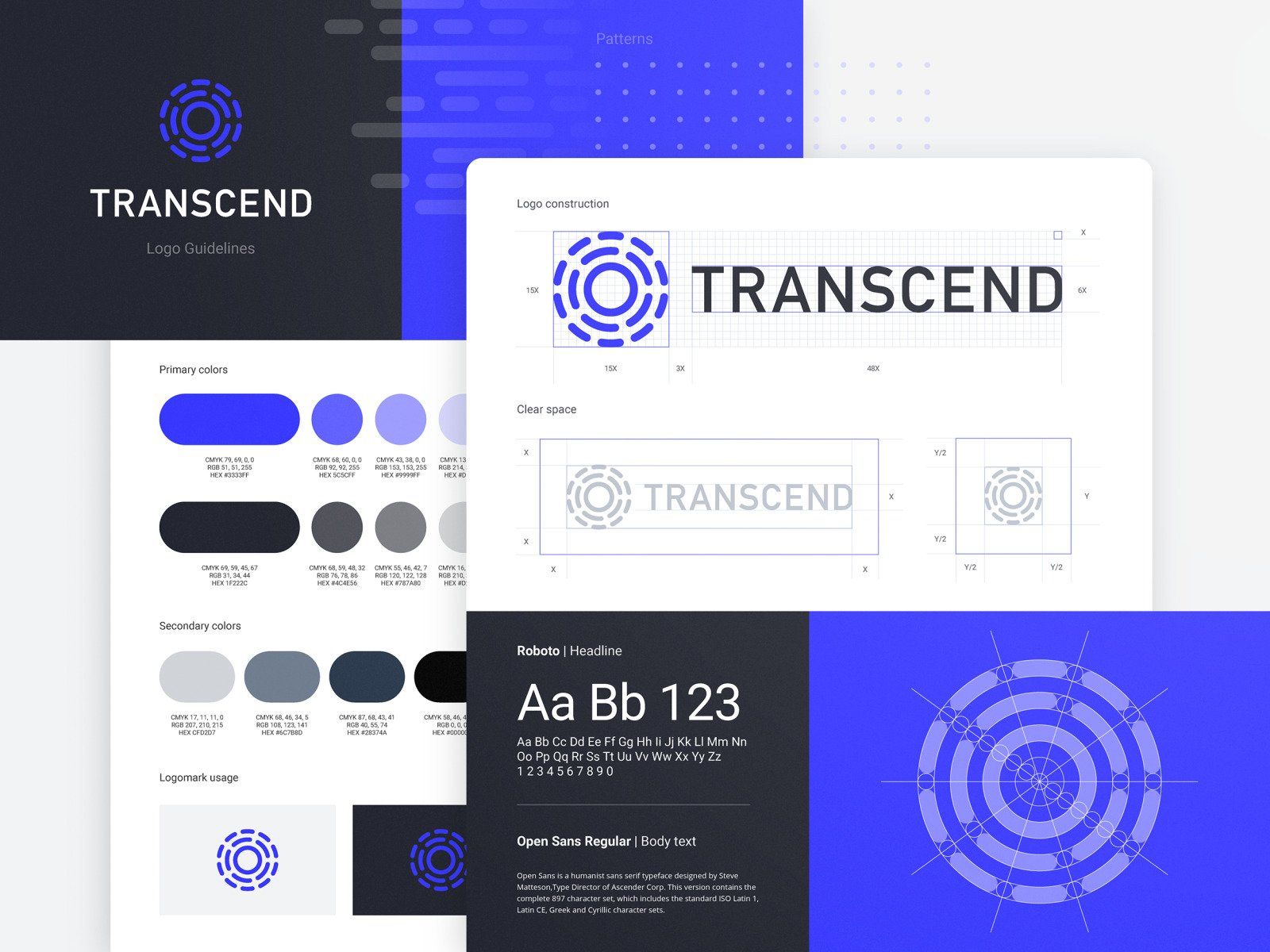 transcend logo grid