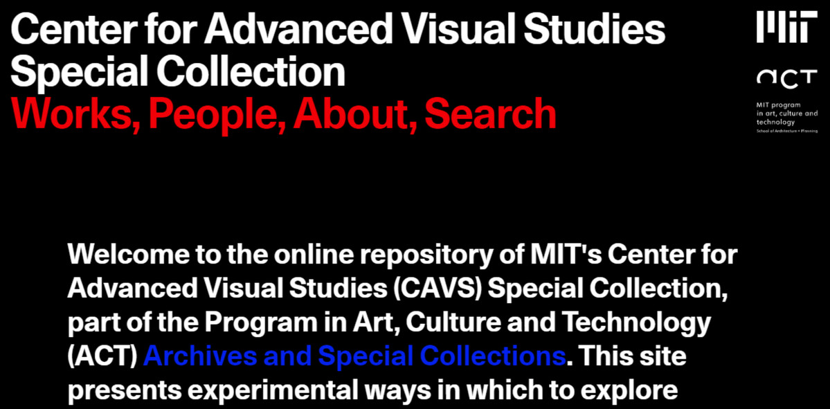 MIT Center for Advanced Visual Studies Special Collection