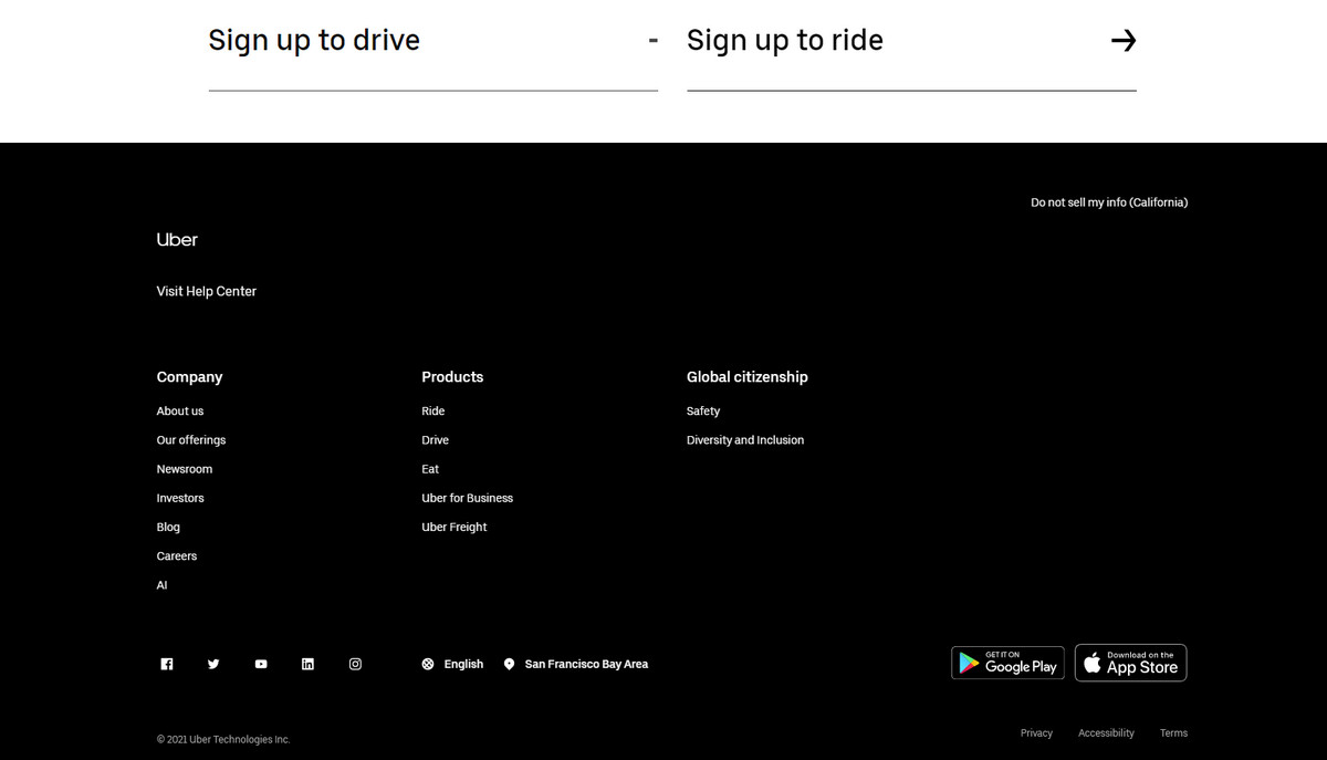 Footer Web from Uber