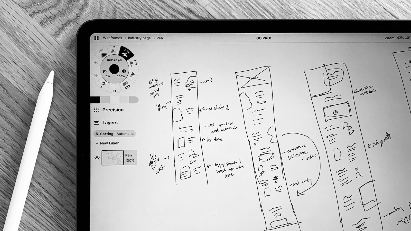 Prototype and wireframes