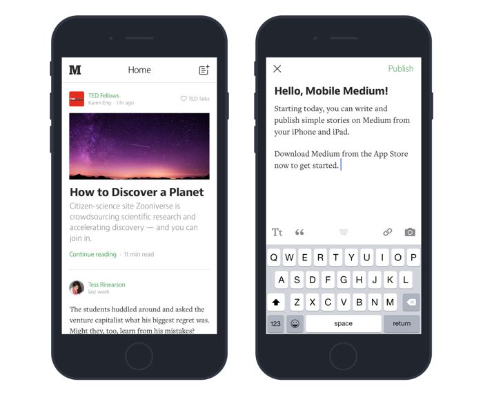 medium mobile app deisgn