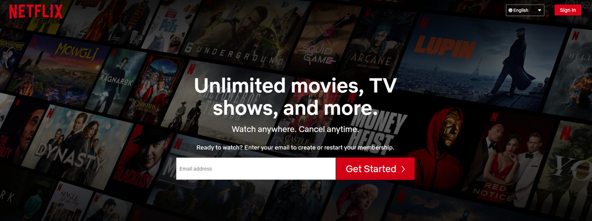 Netflix website