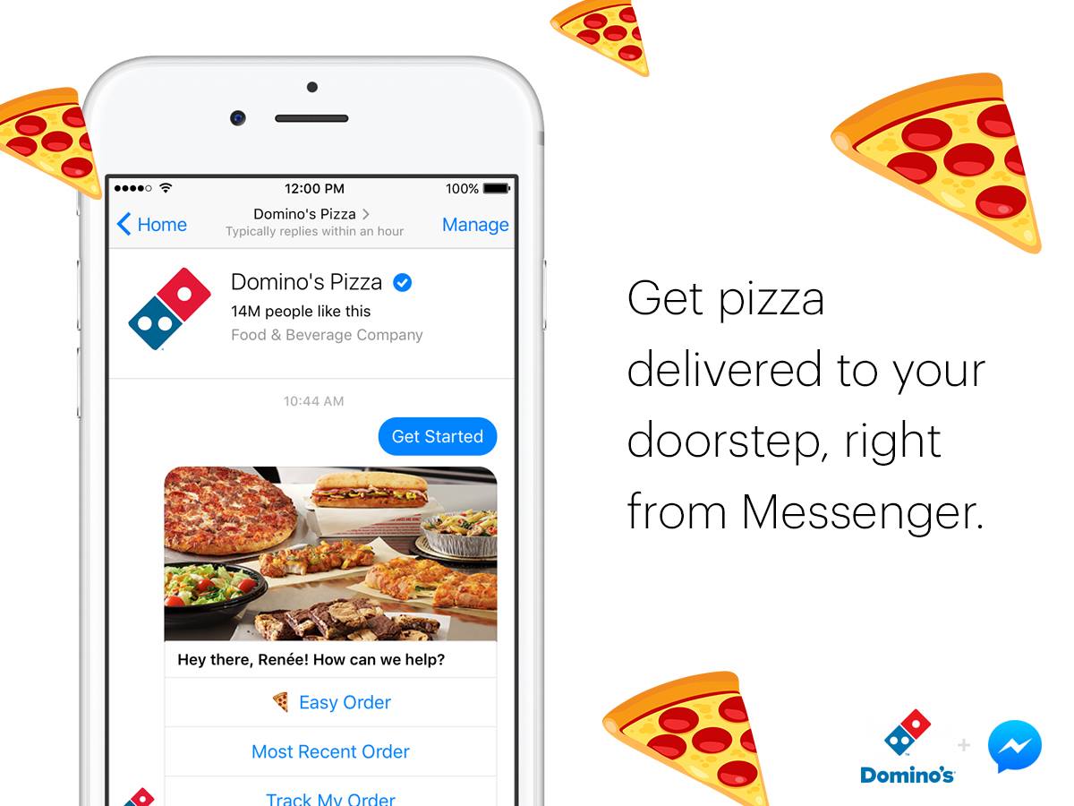 Domino’s Facebook Chatbot (Facebook Messenger)