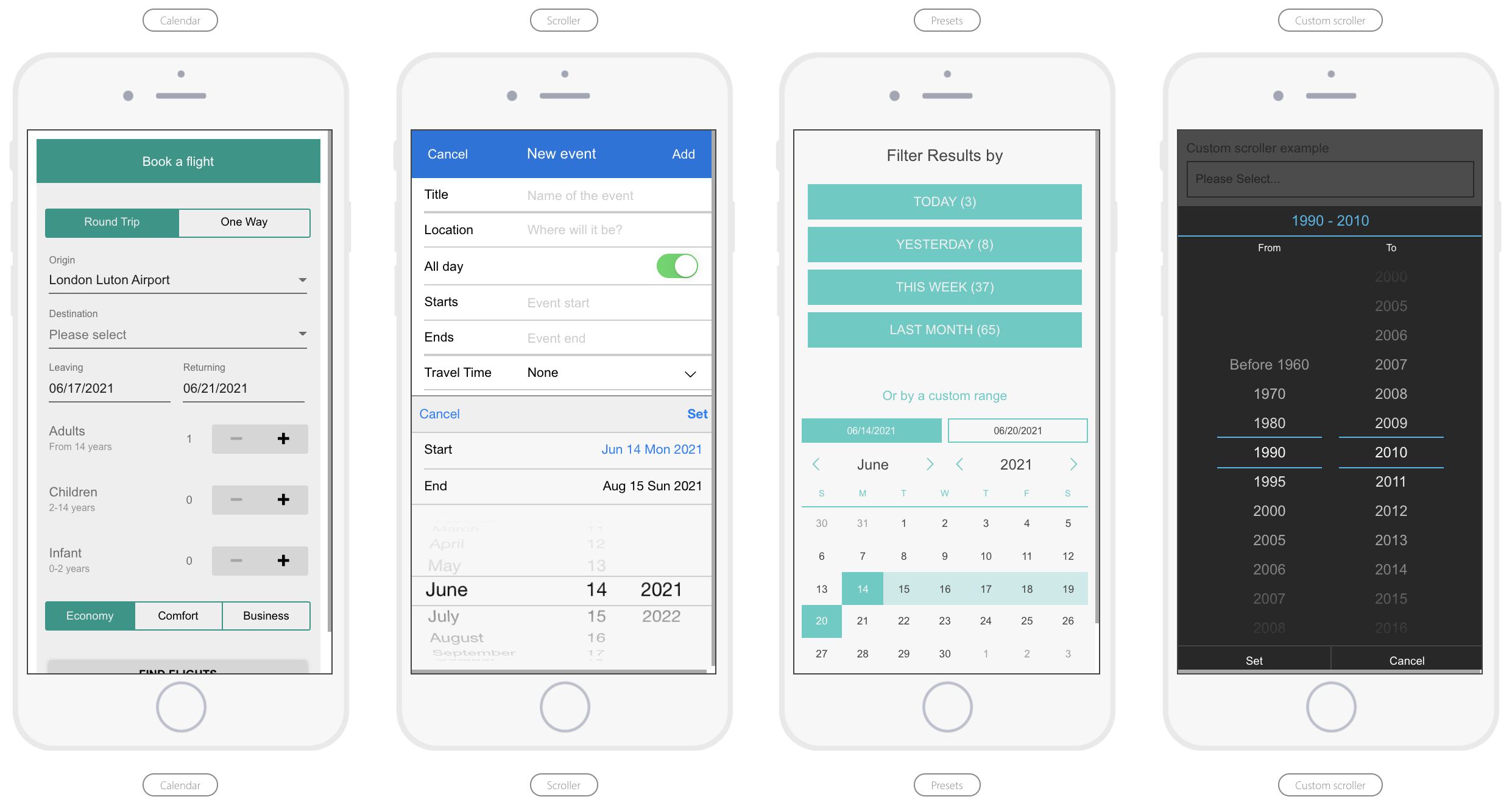 Date Range Selectors