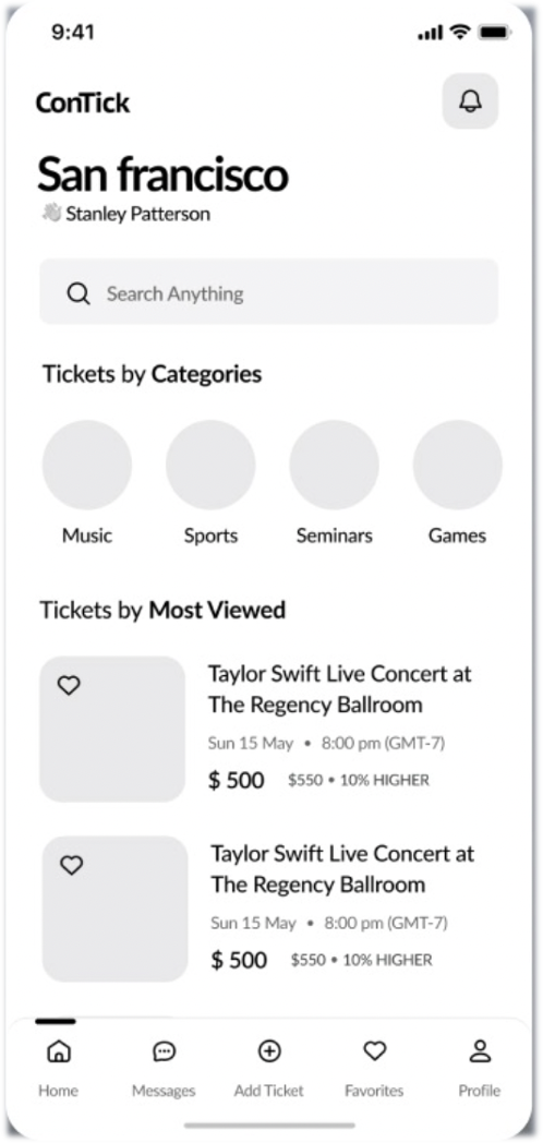 High-fidelity App Wireframe