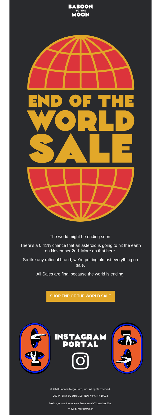 End of the World Sale by Baboon