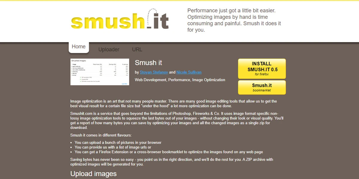 Smush.it – Tool for optimizing images