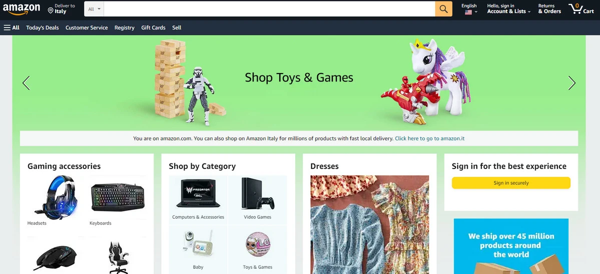 Amazon Responsive Website