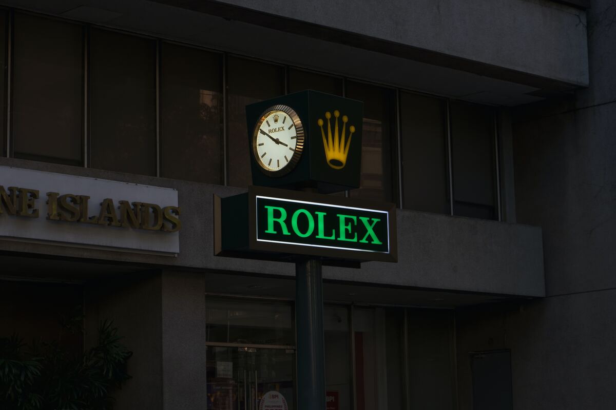 Watch brand Rolex's logo glows in the dark