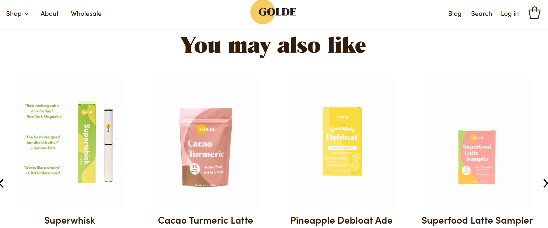 Suggested tea products