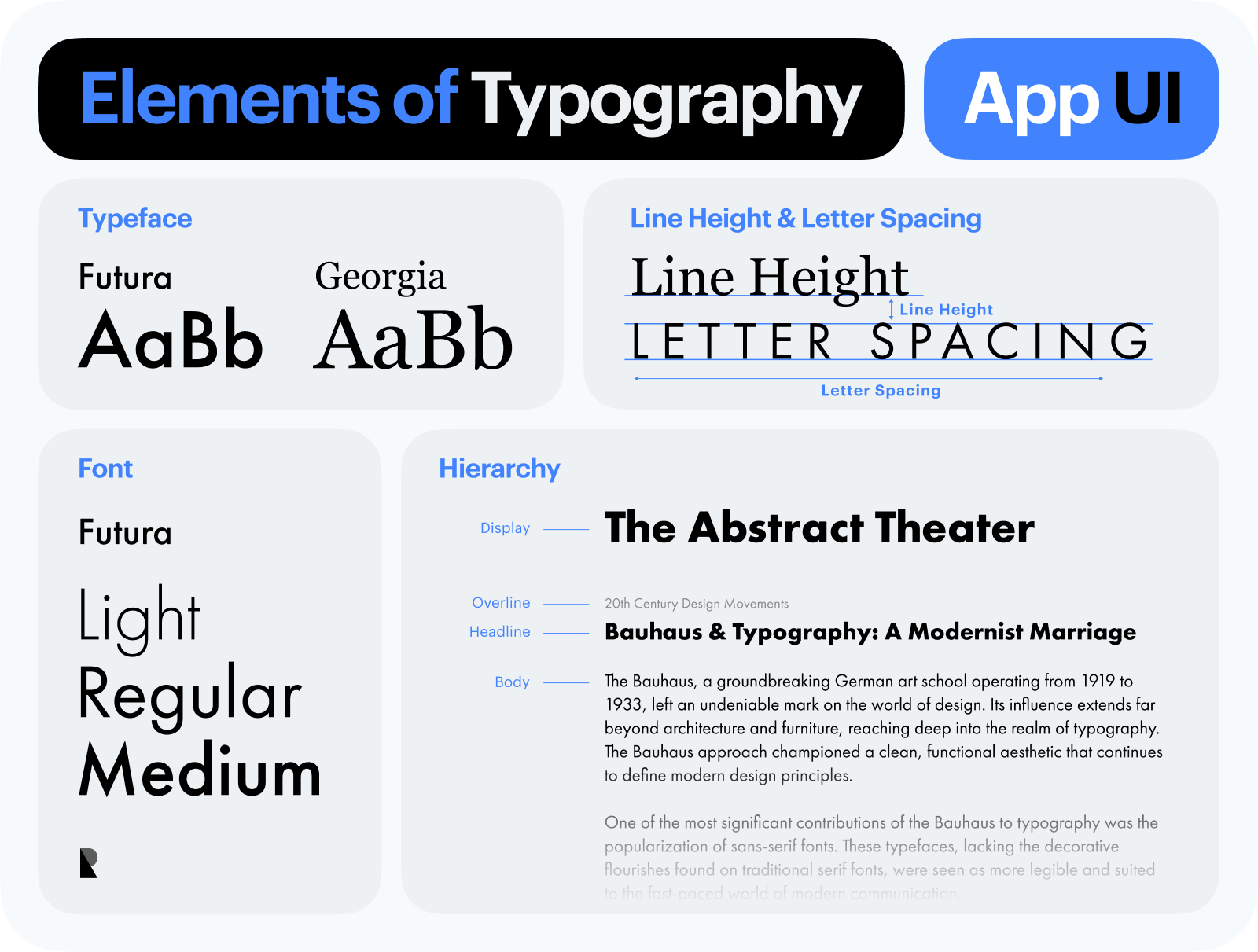 elements of typography in app design