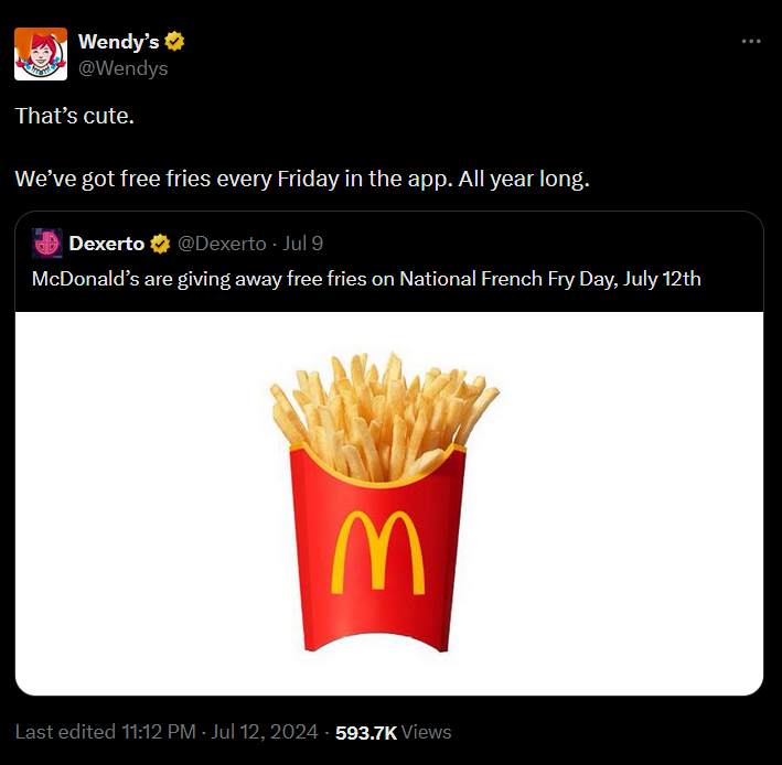 A pack of french fries