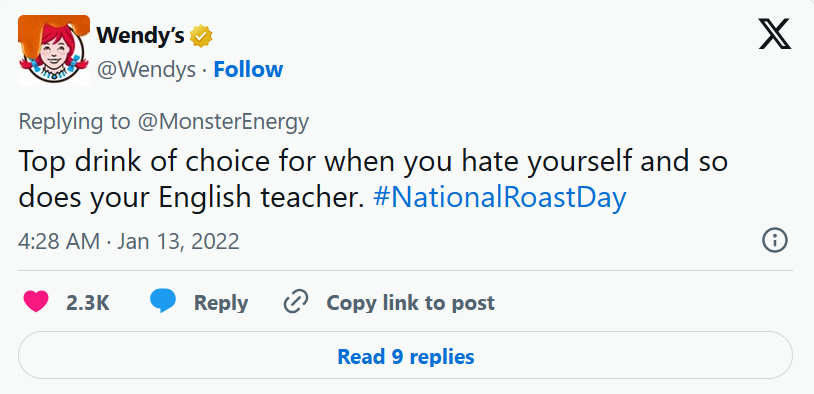 Screenshot of a tweet on X
