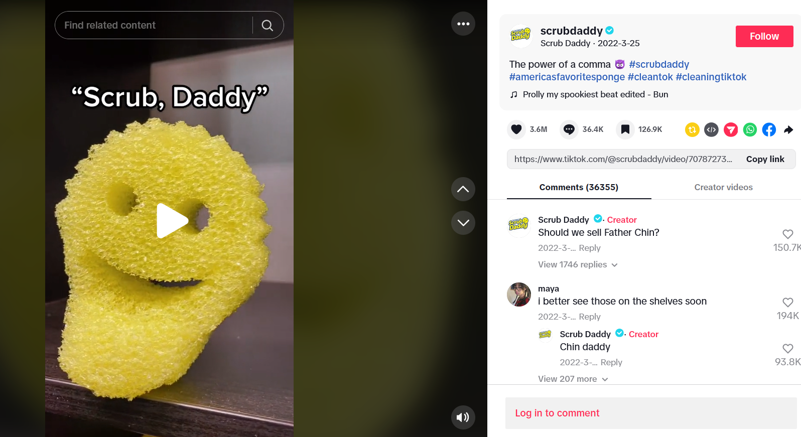Video reel of a yellow sponge with a smiley face