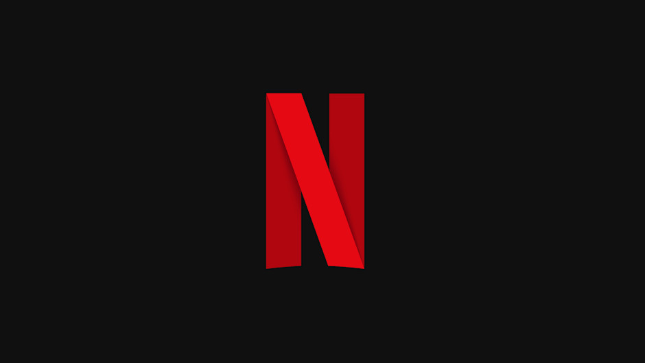 Red letter N with a black background