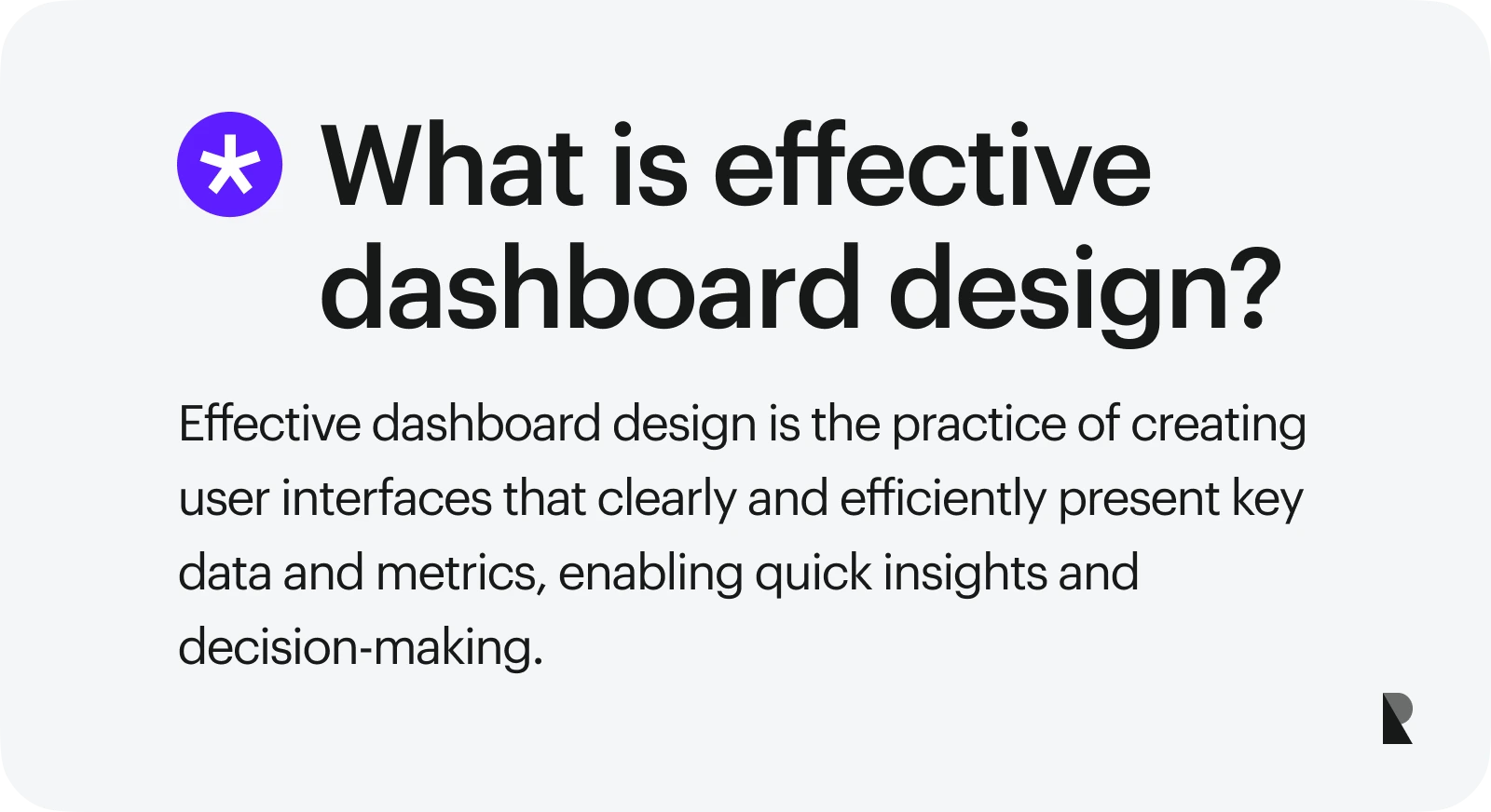 what is effective dashboard design