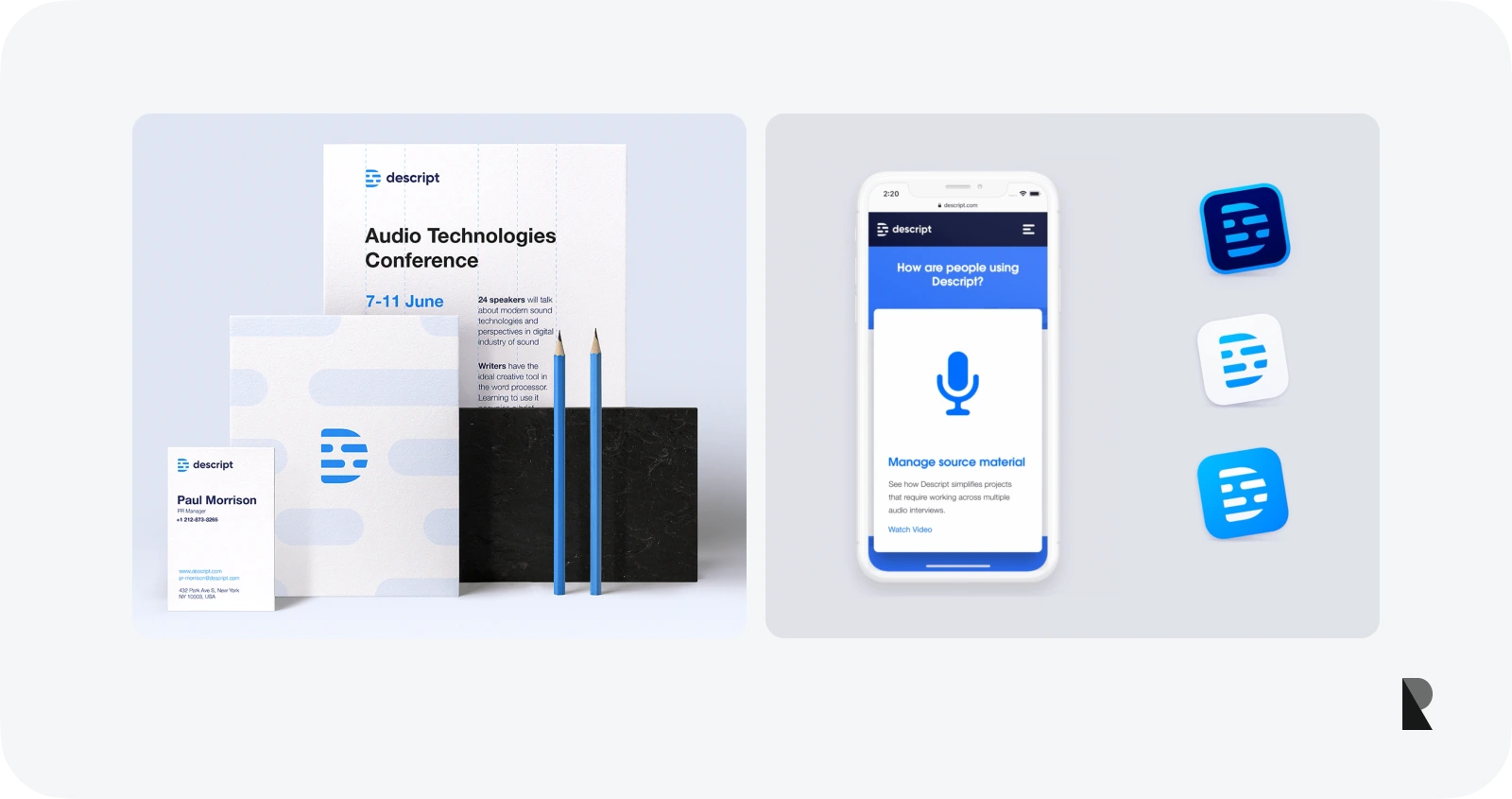 Descript SaaS branding exampe