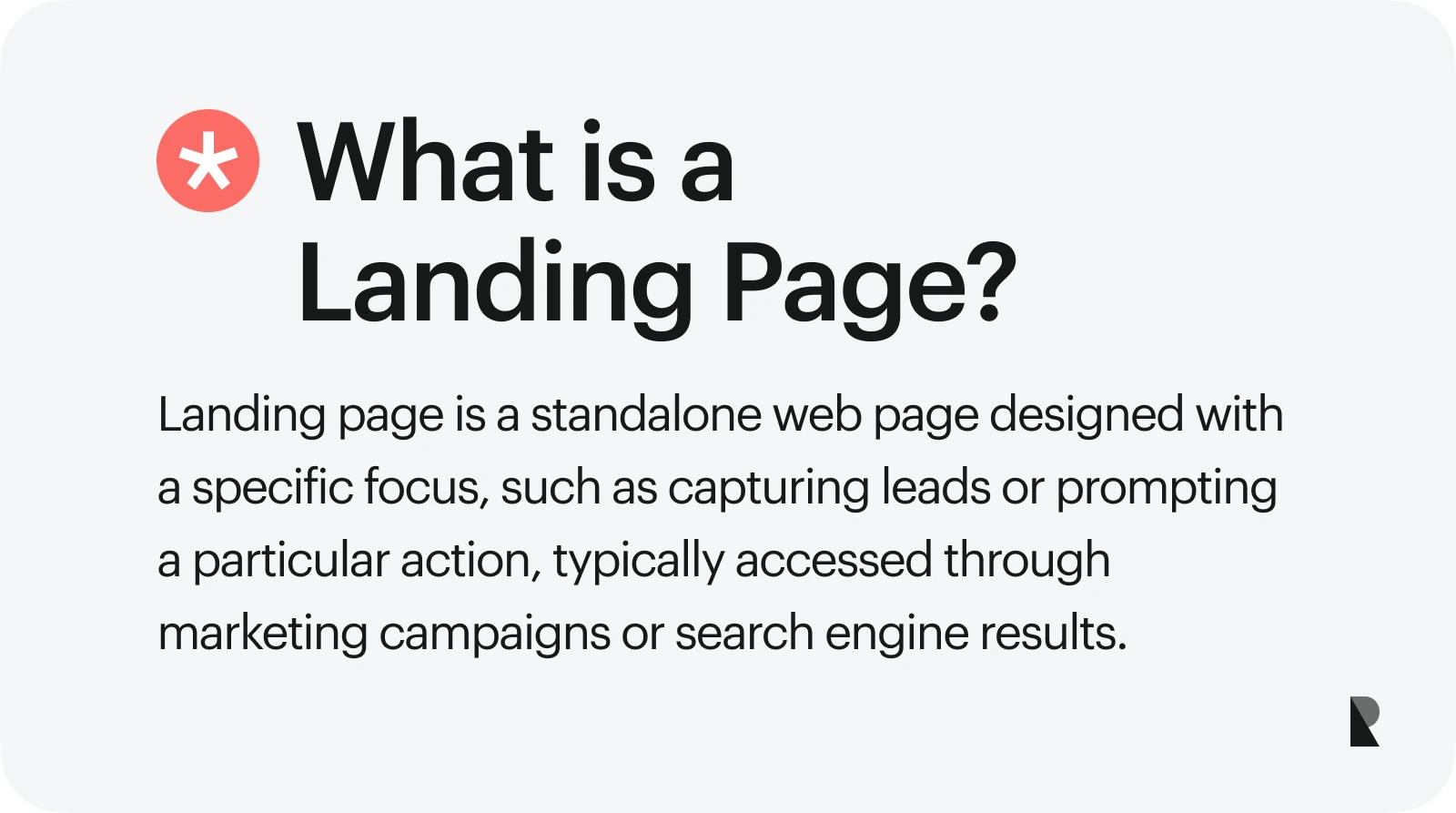 What is landing page?