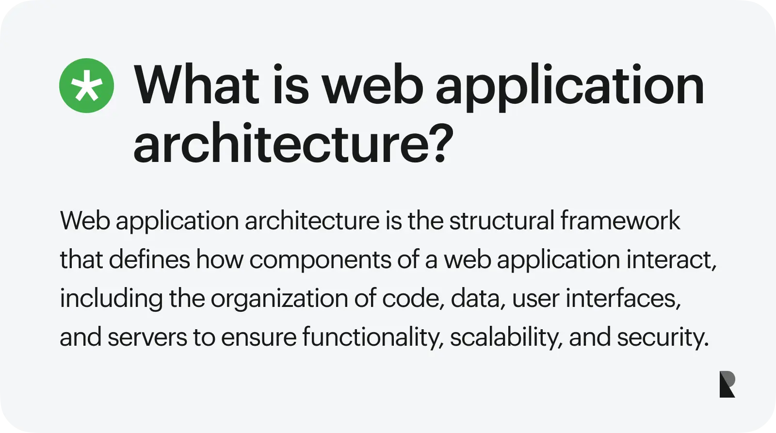 What is web application architecture